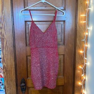 Red sparkly formal dress
